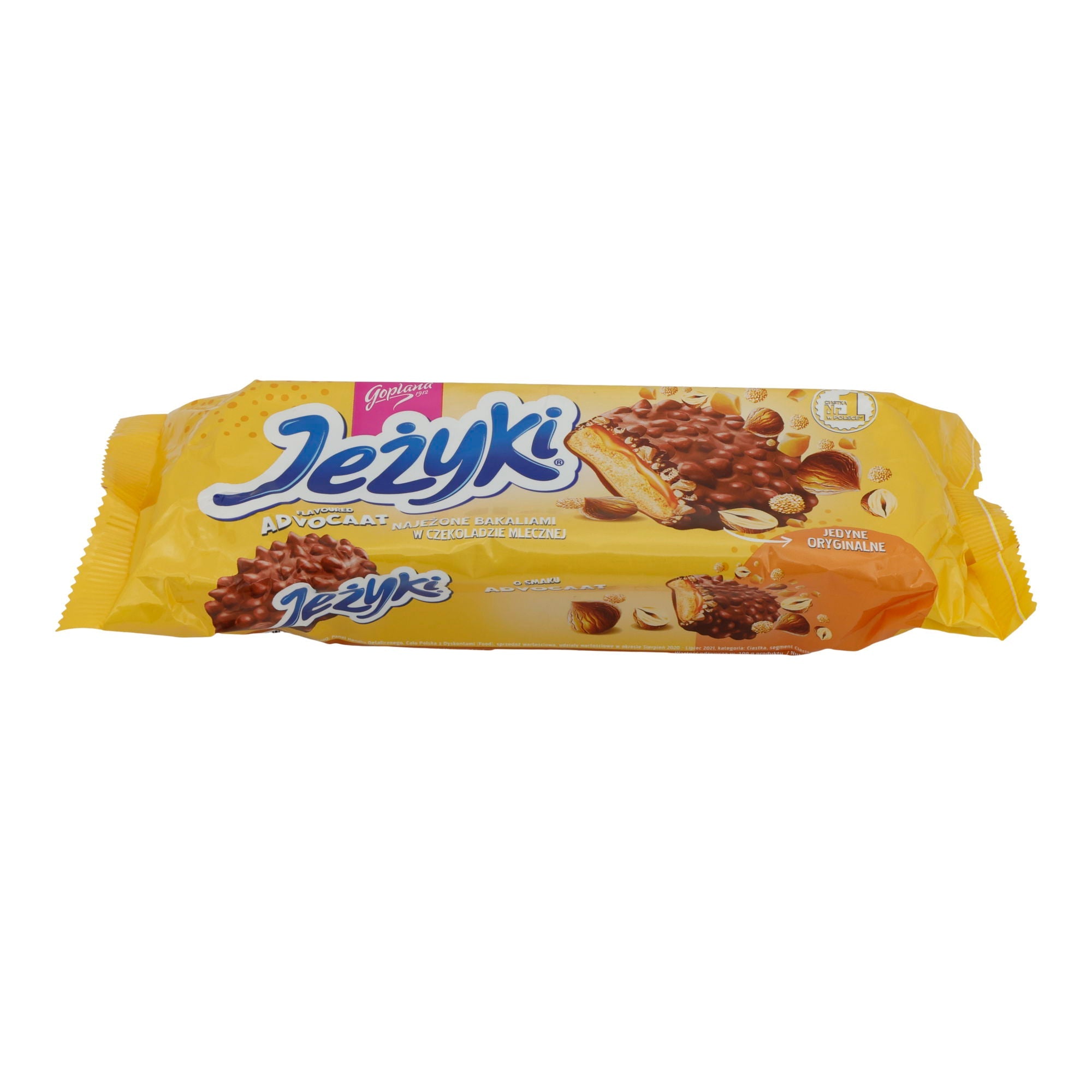 Kekse Jeżyki | Advocat | Mit Karamell, Haselnüssen & Reis-Crisps in Schokolade | 140g GOPLANA